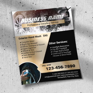 Auto Detailing Car Wash Professional Cleaning Gold Flyer
