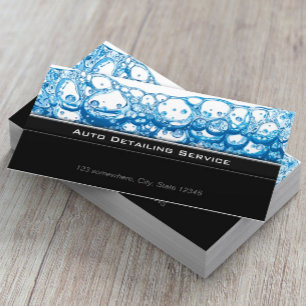 Auto Detailing Car Wash Stylish Dark Business Card