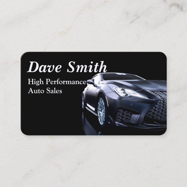 Auto Detailing Car Wash Stylish Dark Business Card (Front)