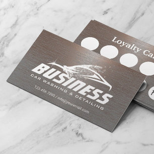 Auto Detailing Car Washing Cool Automotive Loyalty Card