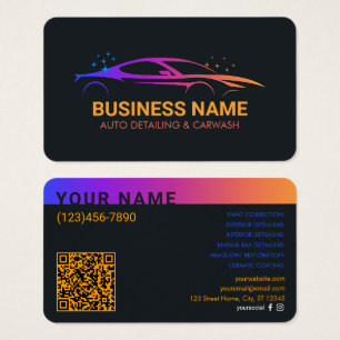 Auto Detailing & CarWash Custom Business Card