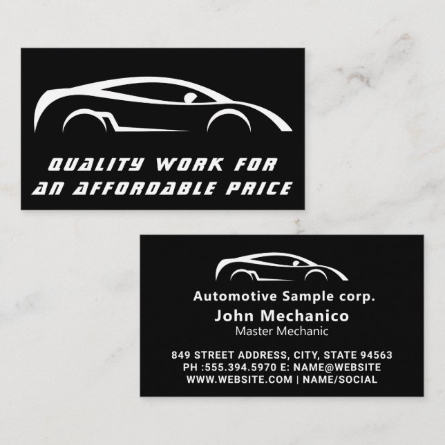 Auto Detailing Cleaning Auto Repair Business Card (Front/Back)