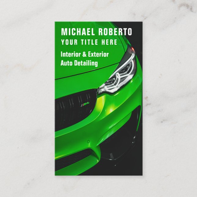 Auto Detailing Cleaning Auto Repair Business Card (Front)