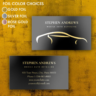 Auto Detailing Cleaning Auto Repair Premium Gold Foil Business Cards