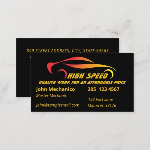 Auto Detailing Cleaning Auto Repair QR Code  Business Card