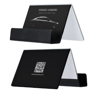 Auto Detailing Cleaning Auto Repair QR Code Desk Business Card Holder