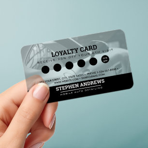 Auto Detailing Cleaning Car Repair Loyalty Card Clear Business Cards