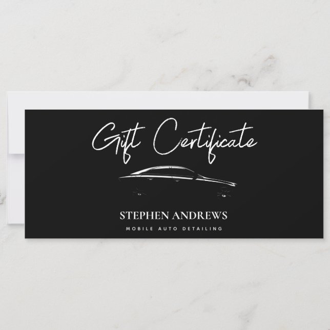 Auto Detailing Cleaning Gift Certificate Voucher (Back)