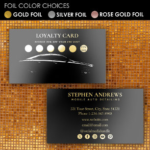Auto Detailing Cleaning Repair Loyalty Card Gold