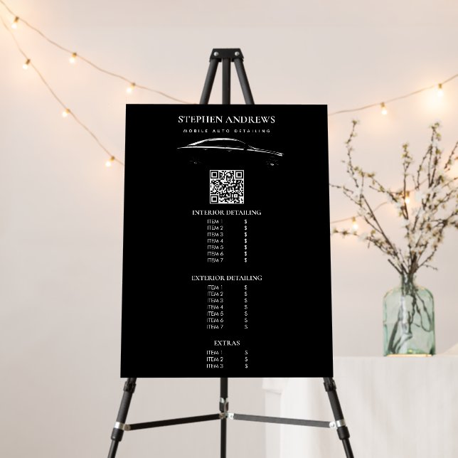 Auto Detailing Cleaning Repair QR Code Sign (In Situ (Stand))
