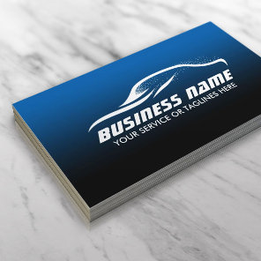 Auto Detailing Cool Car Shape Blue Automotive Business Card