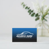 Auto Detailing Cool Car Shape Blue Automotive Business Card (Standing Front)