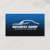 Auto Detailing Cool Car Shape Blue Automotive Business Card (Front)