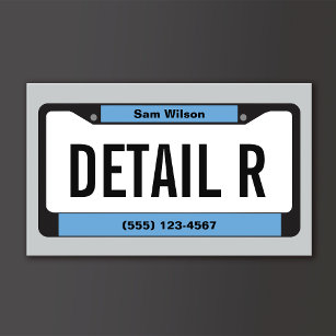 Auto Detailing Gold License Plate Detailer Business Card