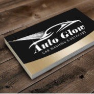 Auto Detailing Modern Black Gold Car Cleaning Business Card at Zazzle