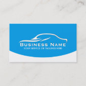 Auto Detailing Modern Blue Plain Automotive Business Card (Front)