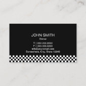 Auto Detailing Modern Checkered Stripe Automotive Business Card (Back)