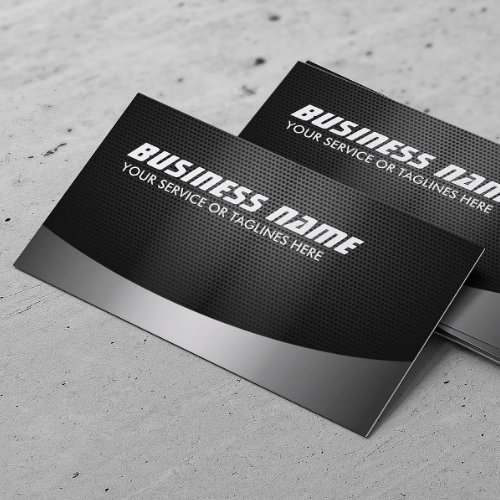 Auto Detailing Modern Dark Metal Automotive Business Card