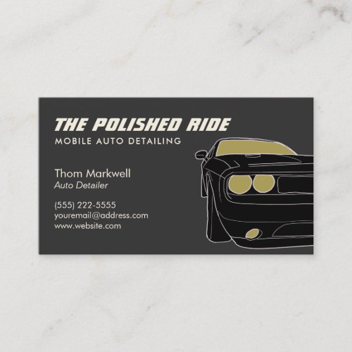 Auto Detailing Muscle Car Auto Repair   Bus Business Card