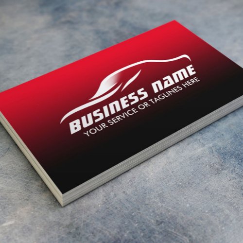 Auto Detailing Professional Black  Red Automotive Business Card