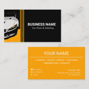 Auto Detailing Professional Car Wash Business Card
