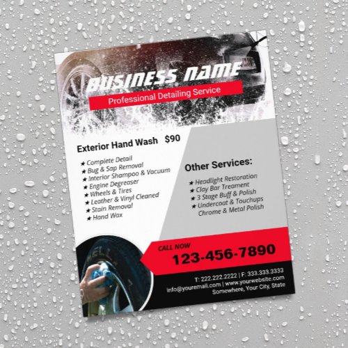 Auto Detailing Professional Car Wash Cleaning Flyer