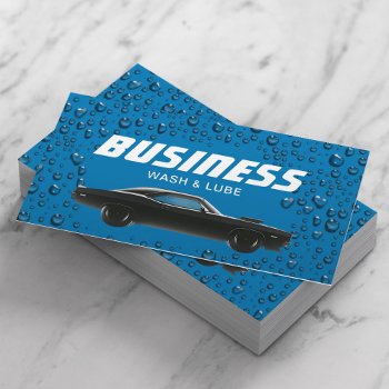 Auto Detailing Professional Car Wash & Lube Blue Business Card by cardfactory at Zazzle