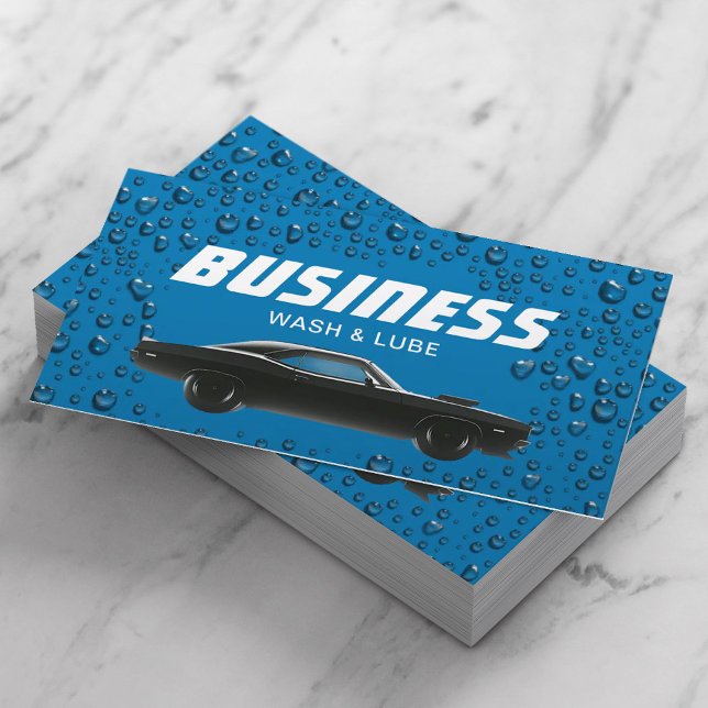 Auto Detailing Professional Car Wash & Lube Blue Business Card (Creator Uploaded)