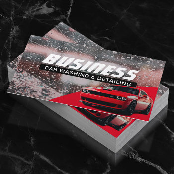 Auto Detailing Professional Car Wash Red Cleaning  Business Card by cardfactory at Zazzle