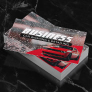 Auto Detailing Professional Car Wash Red Cleaning  Business Card at Zazzle