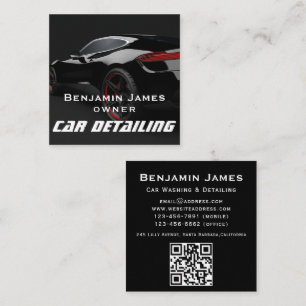 Auto Detailing QR Code Square Business Card