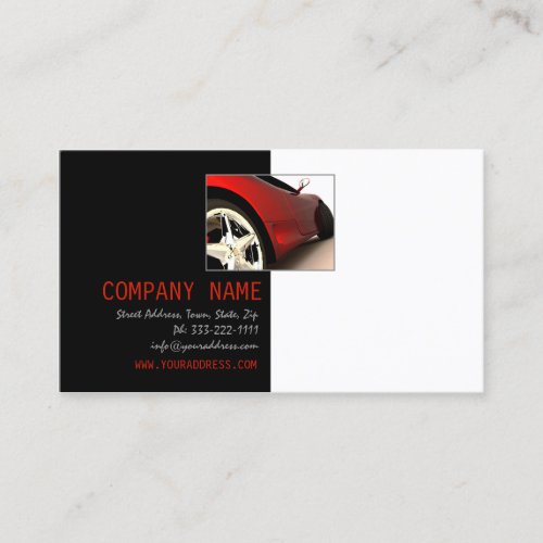 Auto Detailing Red Sports Car Automotive Card
