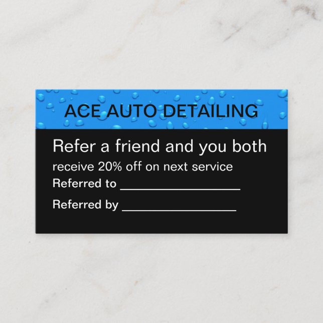 Auto Detailing Referral Rewards Card (Front)