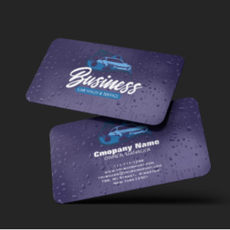 Auto Detailing Services Car Wash Water Drop Business Card
