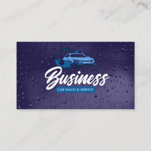 Auto Detailing Services Car Wash Water Drop Business Card