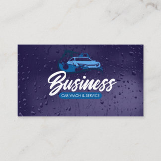 Auto Detailing Services Car Wash Water Drop Business Card