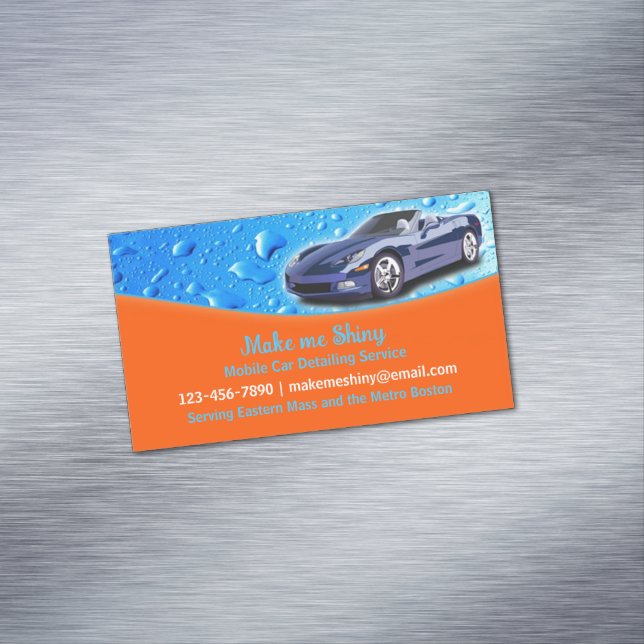 Auto Detailing Water Drops Business Card Magnet (In Situ)
