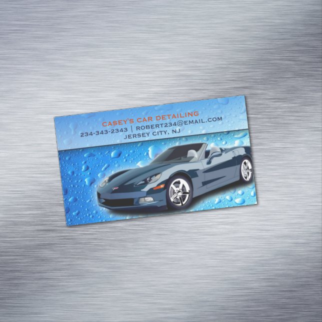 Auto Detailing Water Drops Business Card Magnet (In Situ)
