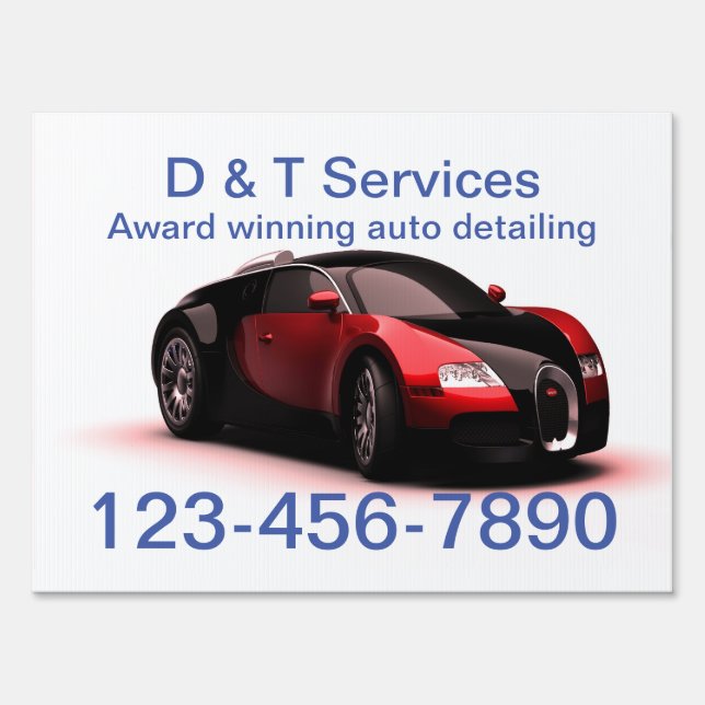 Auto detailing yard sign double sided (Front)