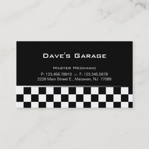 Auto Garage Business Card Racing Gray