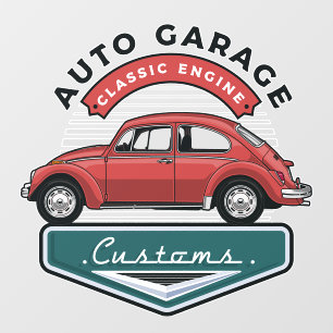 Auto Garage Classic Engine Floor Decals