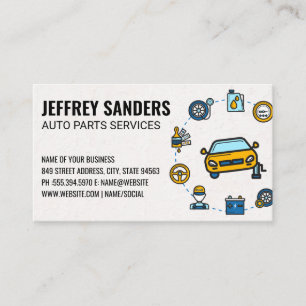 Auto Garage Parts and Service Repair Business Card