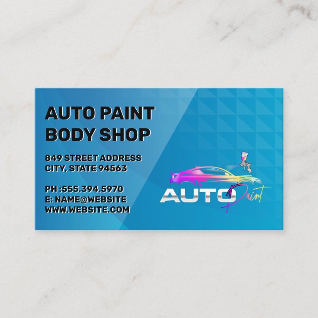 Auto Garage Shop | Car Services Business Card (Front)