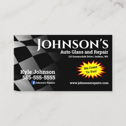 Auto Glass and Repair Business Card