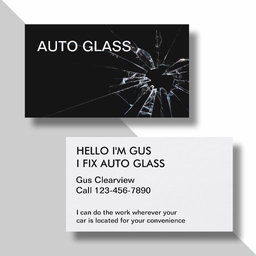 Customizable Auto Glass Business Cards