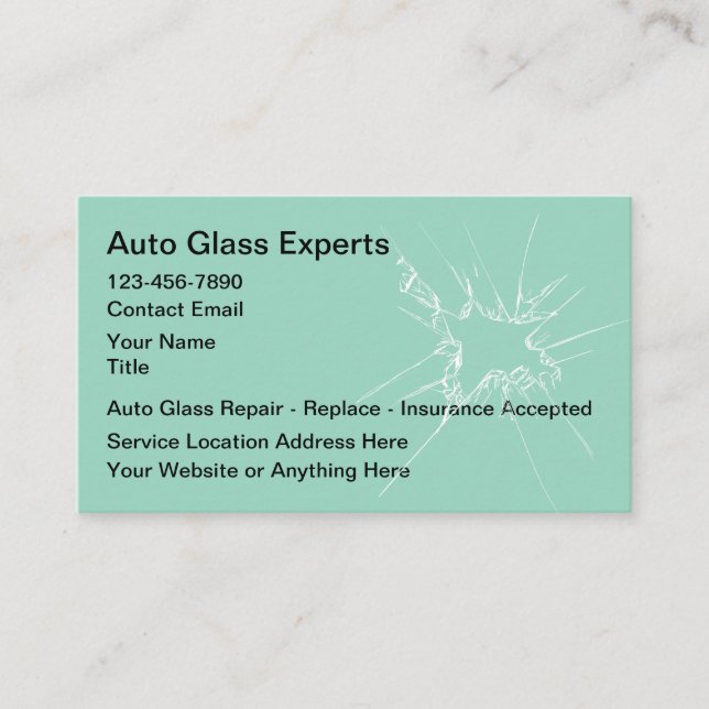 Auto Glass Mobile Repair Service Business Card (Front)