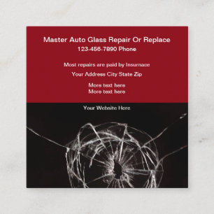 Auto Glass Repair And Tinting Square Business Card