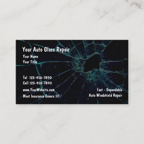 Auto Glass Repair Blue Shade Business Cards
