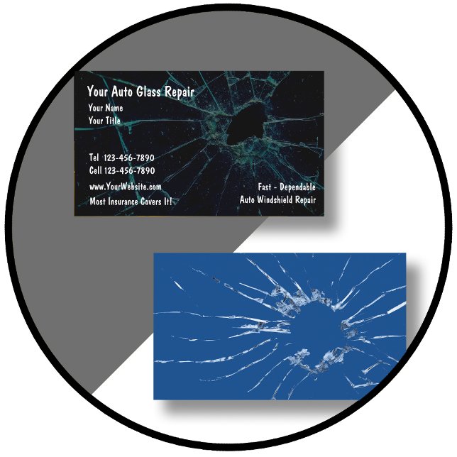 Auto Glass Repair Blue Shade Business Cards (Creator Uploaded)