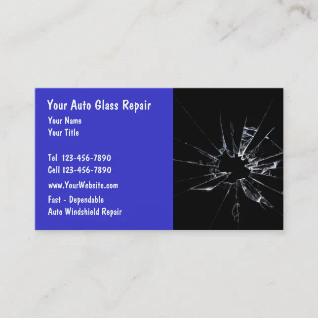 Auto Glass Repair Business Card Zazzle